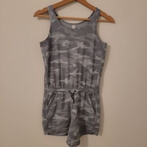 ATHLETA GIRL Size XL 14 On The Go Romper Gray Camo Active